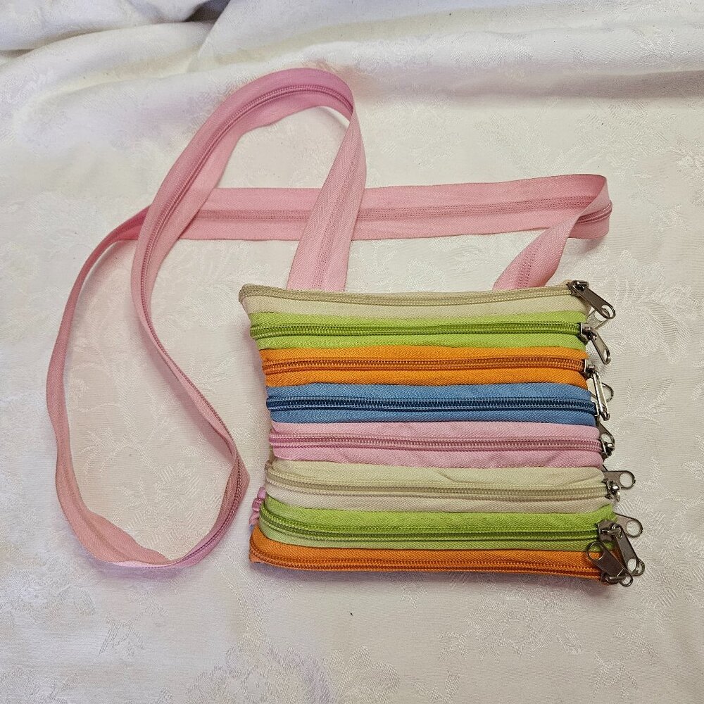 Crossbody Purse Colorful Multiple Zippers Definitely Different